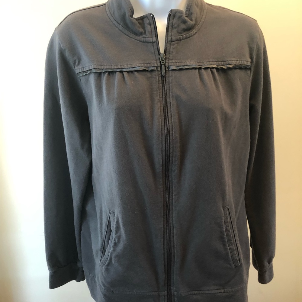 Grey jacket with nylon trim
